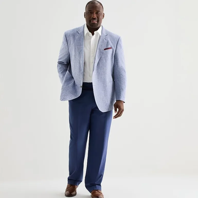 Stafford Linen Cotton Mens Big and Tall Classic Fit Linen Sport Coat