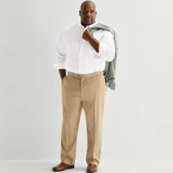 Stafford Mens Classic Fit Big and Tall Dress Flat Front Pant