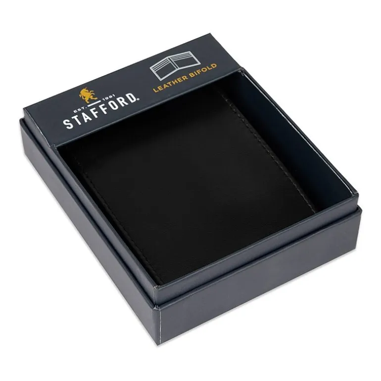 Stafford Mens Extra Capacity Personalized Rfid Blocking Bifold Wallet