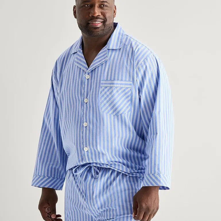 Stafford Mens Long Sleeve 2-pc. Big and Tall Pajama Set