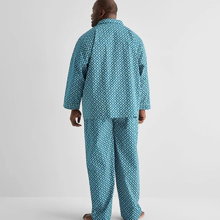 Stafford Mens Long Sleeve 2-pc. Big and Tall Pajama Set