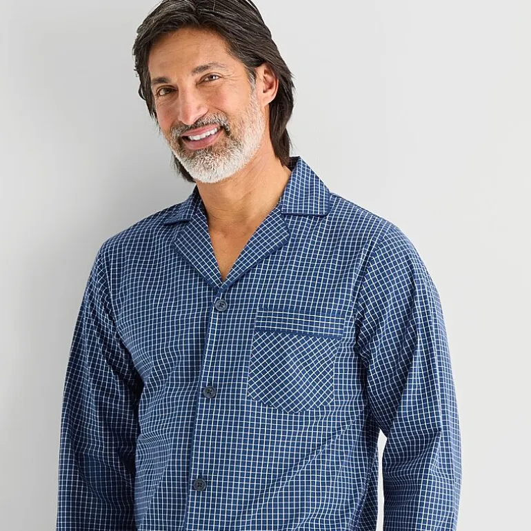 Stafford Mens Long Sleeve 2-pc. Pajama Set