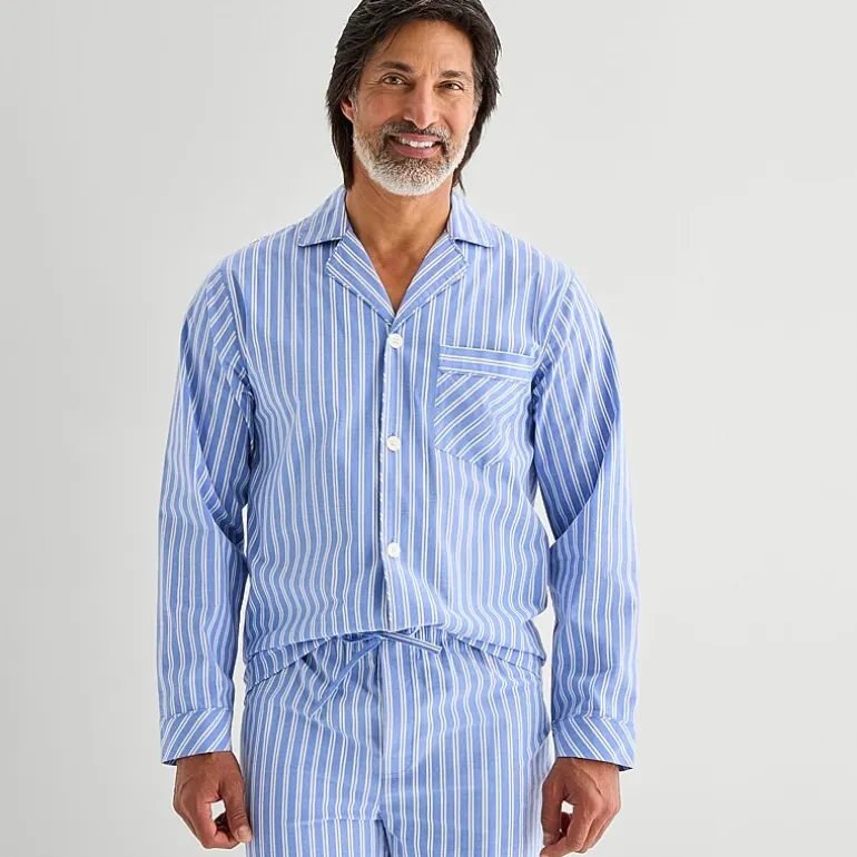 Stafford Mens Long Sleeve 2-pc. Pajama Set