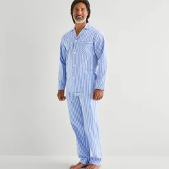 Stafford Mens Long Sleeve 2-pc. Pajama Set