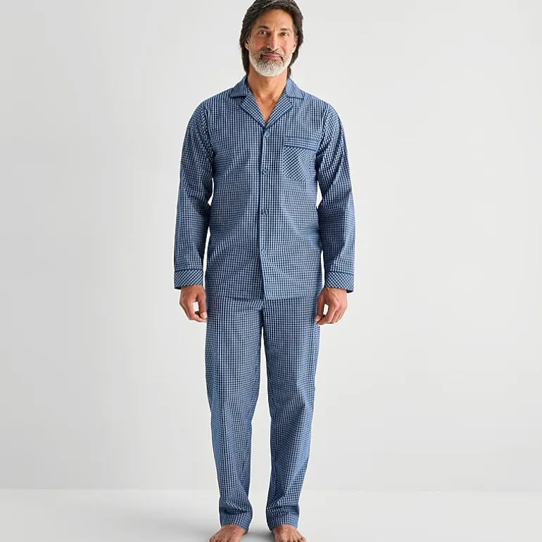 Stafford Mens Long Sleeve 2-pc. Pajama Set