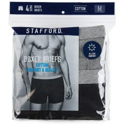 Stafford Mens 4 Pack Boxer Briefs 302866