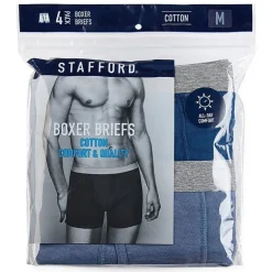 Stafford Mens 4 Pack Boxer Briefs 302866