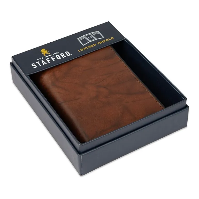 Stafford Mens Personalized Rfid Blocking Trifold Wallet