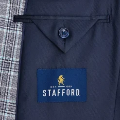 Stafford Mens Plaid Classic Fit Sport Coat