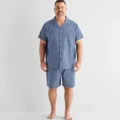 Stafford Mens Short Sleeve 2-pc. Big and Tall Pajama Set