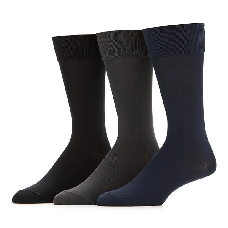 Stafford Microfiber Mens 3 Pair Crew Socks