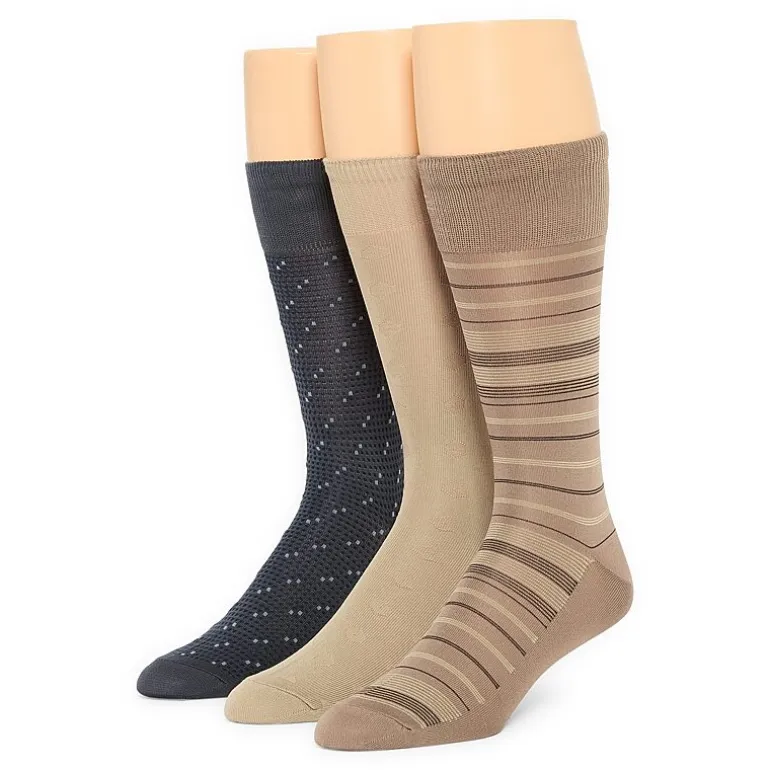 Stafford Microfiber Mens 3 Pair Crew Socks