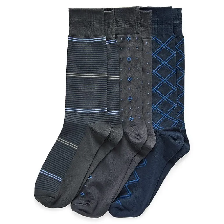 Stafford Microfiber Mens 3 Pair Crew Socks