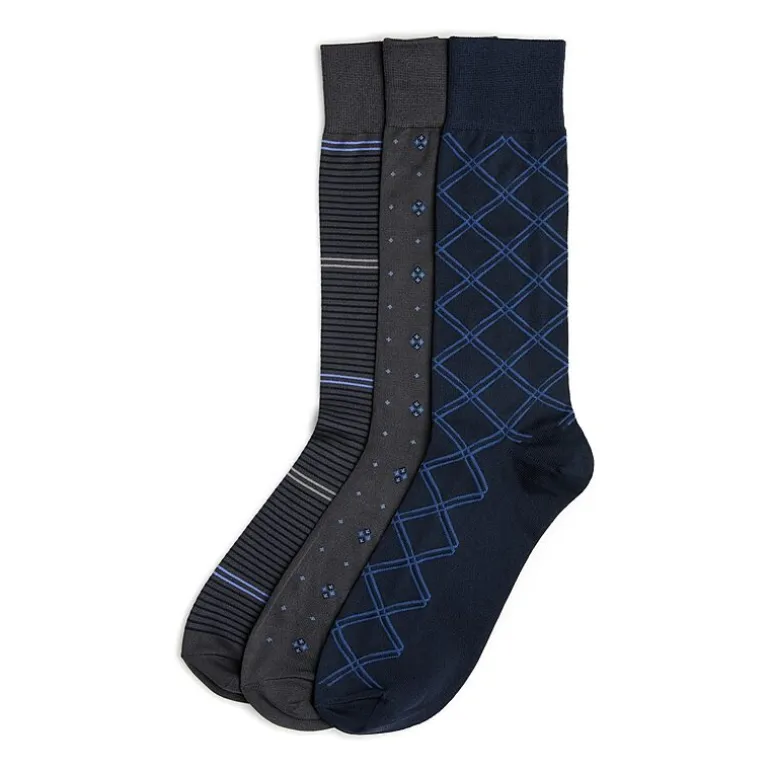 Stafford Microfiber Mens 3 Pair Crew Socks