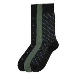 Stafford Microfiber Mens 3 Pair Crew Socks