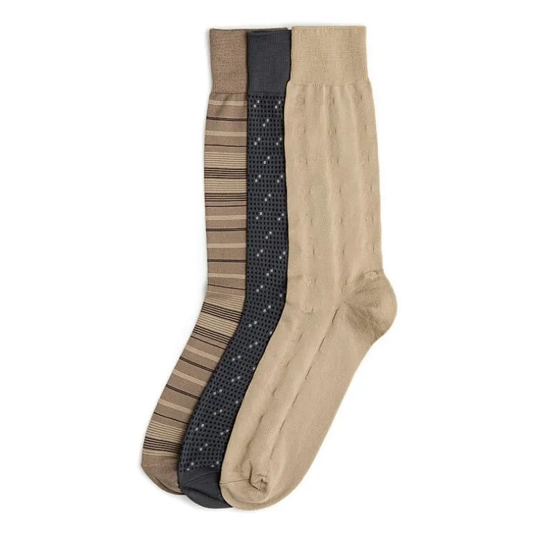 Stafford Microfiber Mens 3 Pair Crew Socks