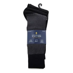 Stafford Microfiber Mens 3 Pair Crew Socks