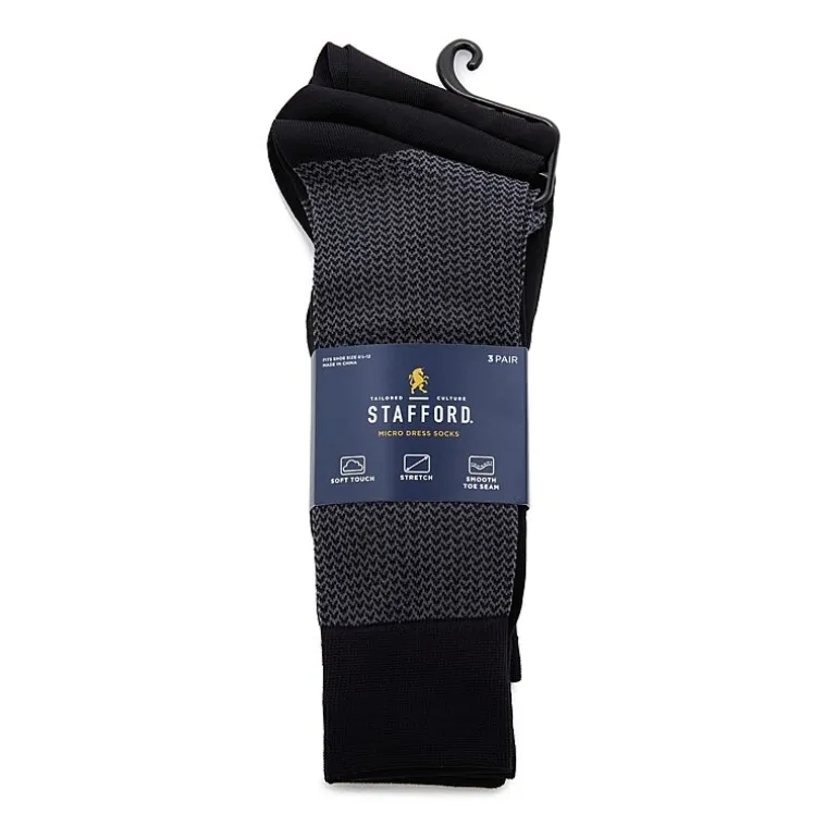 Stafford Microfiber Mens 3 Pair Crew Socks