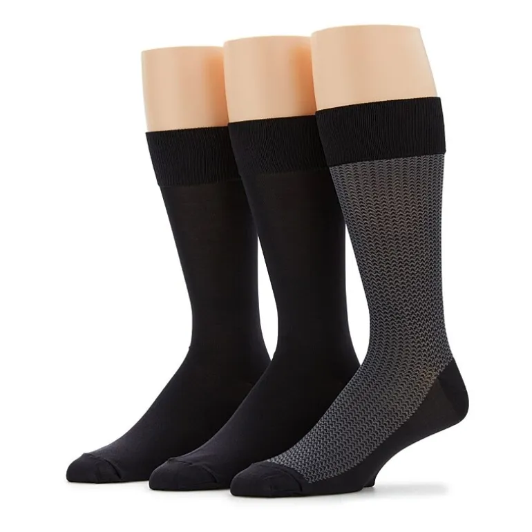 Stafford Microfiber Mens 3 Pair Crew Socks