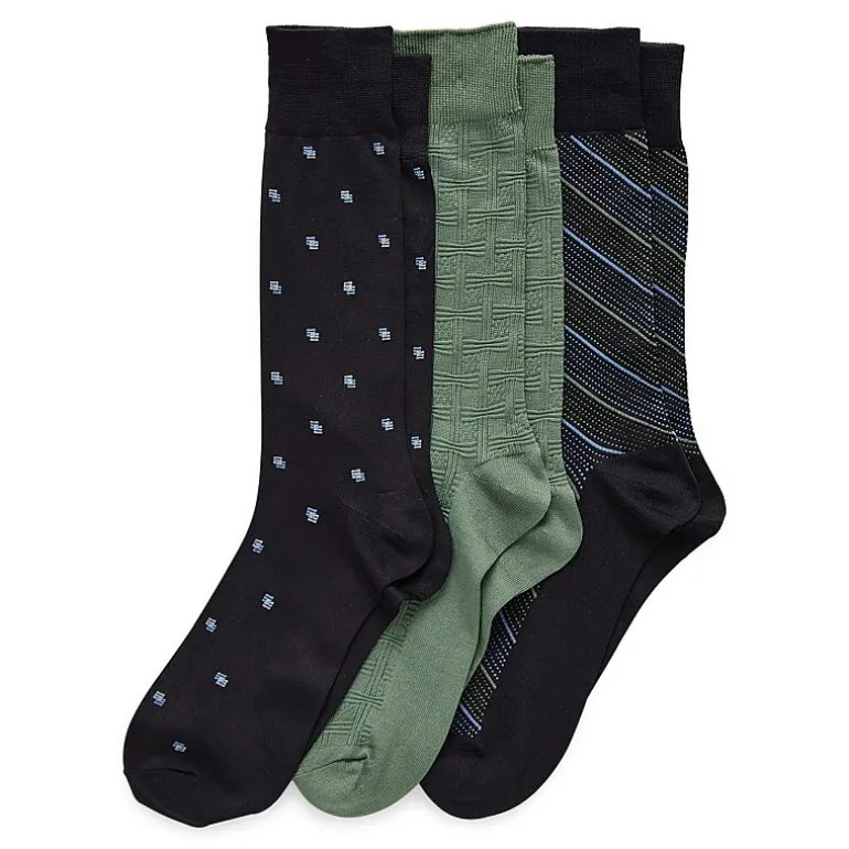 Stafford Microfiber Mens 3 Pair Crew Socks