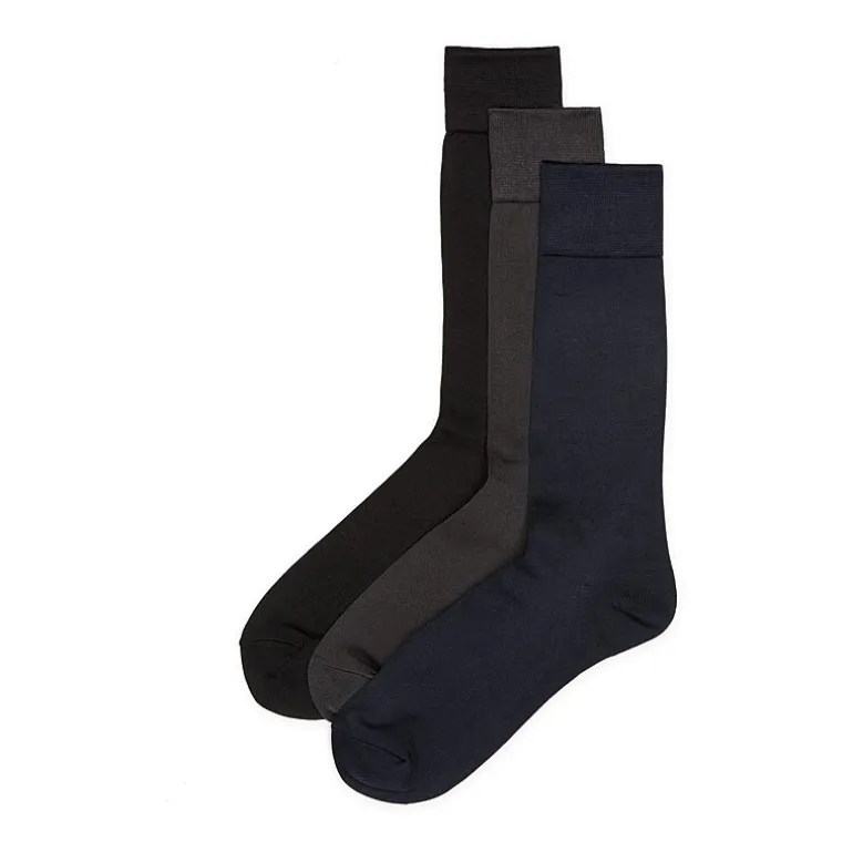 Stafford Microfiber Mens 3 Pair Big and Tall Crew Socks