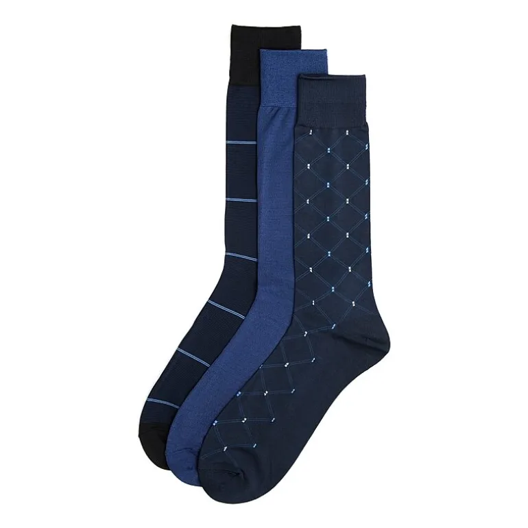 Stafford Microfiber Mens 3 Pair Big and Tall Crew Socks