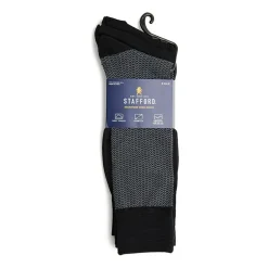 Stafford Microfiber Mens 3 Pair Big and Tall Crew Socks