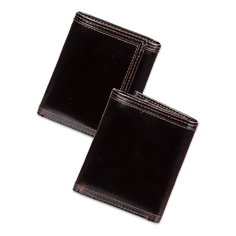 Stafford Rfid Split Pull-Up Trifoldw/Intrior Zipper Mens Personalized Trifold Wallet