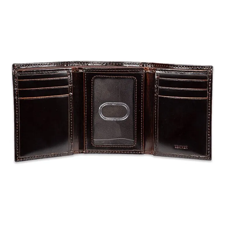 Stafford Rfid Split Pull-Up Trifoldw/Intrior Zipper Mens Personalized Trifold Wallet