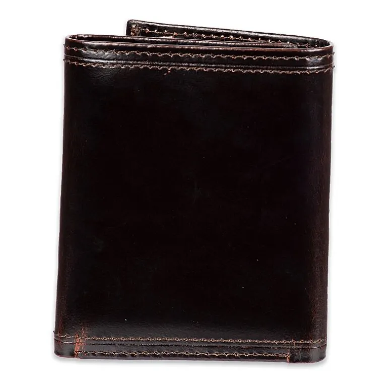 Stafford Rfid Split Pull-Up Trifoldw/Intrior Zipper Mens Personalized Trifold Wallet
