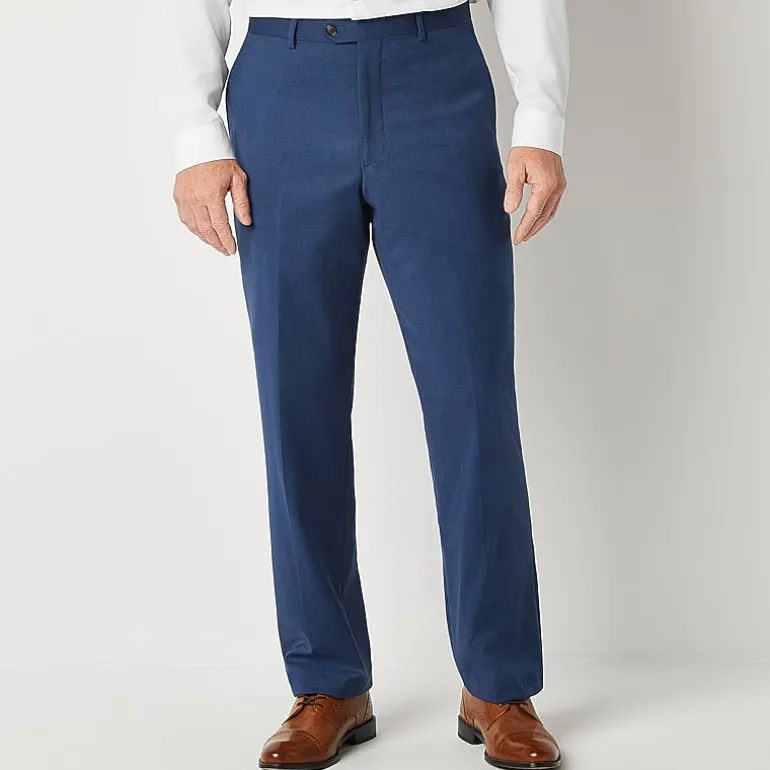 Stafford Signature Coolmax All Season Ecomade Men's Blue Birdseye Big and Tall Stretch Classic Fit Suit Separates