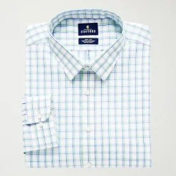 Stafford Smart Tech Big And Tall Mens Regular Fit Stretch Fabric Wrinkle Free Long Sleeve Dress Shirt