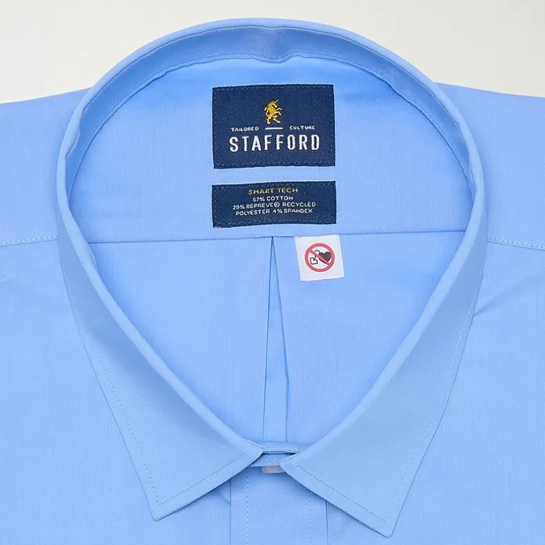 Stafford Smart Tech Mens Big & Tall Regular Fit Easy-on + Easy-off Adaptive Stretch Fabric Wrinkle Free Long Sleeve Dress Shirt
