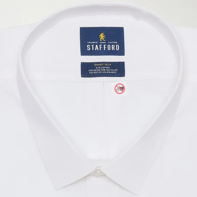 Stafford Smart Tech Mens Big & Tall Regular Fit Easy-on + Easy-off Adaptive Stretch Fabric Wrinkle Free Long Sleeve Dress Shirt