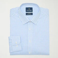 Stafford Smart Tech Mens Regular Fit Stretch Fabric Wrinkle Free Long Sleeve Dress Shirt