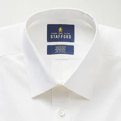 Stafford Smart Tech Mens Regular Fit Stretch Fabric Wrinkle Free Long Sleeve Dress Shirt
