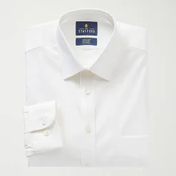 Stafford Smart Tech Mens Regular Fit Stretch Fabric Wrinkle Free Long Sleeve Dress Shirt
