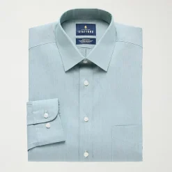 Stafford Smart Tech Mens Regular Fit Stretch Fabric Wrinkle Free Long Sleeve Dress Shirt