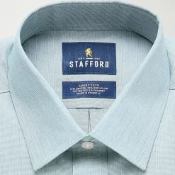 Stafford Smart Tech Mens Regular Fit Stretch Fabric Wrinkle Free Long Sleeve Dress Shirt