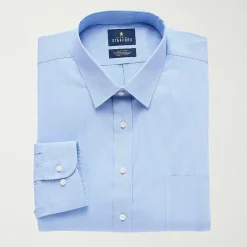 Stafford Smart Tech Mens Regular Fit Stretch Fabric Wrinkle Free Long Sleeve Dress Shirt