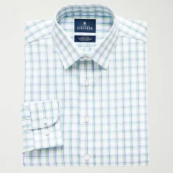 Stafford Smart Tech Mens Regular Fit Stretch Fabric Wrinkle Free Long Sleeve Dress Shirt