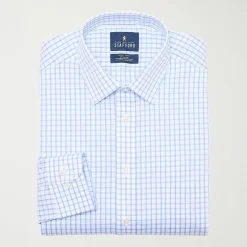 Stafford Smart Tech Mens Slim Fit Stretch Fabric Wrinkle Free Long Sleeve Dress Shirt