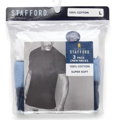 Stafford Super Soft Cotton Mens 3 Pack Short Sleeve Crew Neck T-Shirt