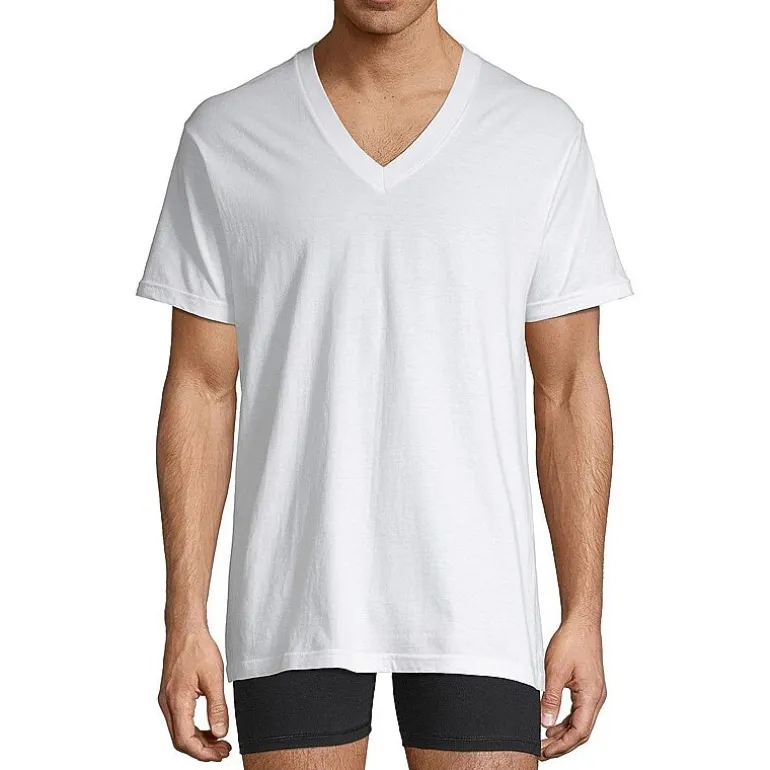 Stafford Super Soft Cotton Mens 4 Pack Short Sleeve V Neck T-Shirt