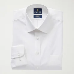 Stafford Sweat Repel Advanced Performance Mens Regular Fit Stretch Fabric Wrinkle Free Long Sleeve Dress Shirt