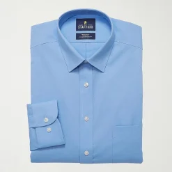 Stafford Sweat Repel Advanced Performance Mens Regular Fit Stretch Fabric Wrinkle Free Long Sleeve Dress Shirt