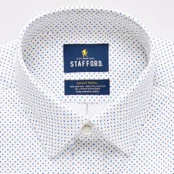 Stafford Sweat Repel Advanced Performance Mens Regular Fit Stretch Fabric Wrinkle Free Long Sleeve Dress Shirt