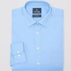 Stafford Sweat Repel Advanced Performance Mens Regular Fit Stretch Fabric Wrinkle Free Long Sleeve Dress Shirt