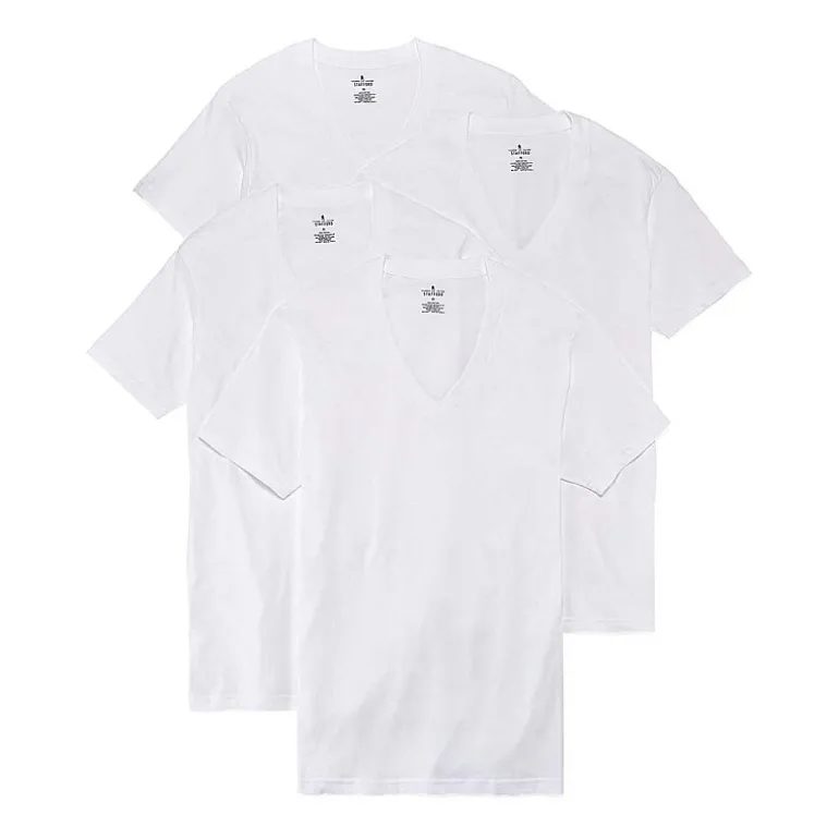 Stafford Ultra Soft Mens 4 Pack Short Sleeve V Neck T-Shirt