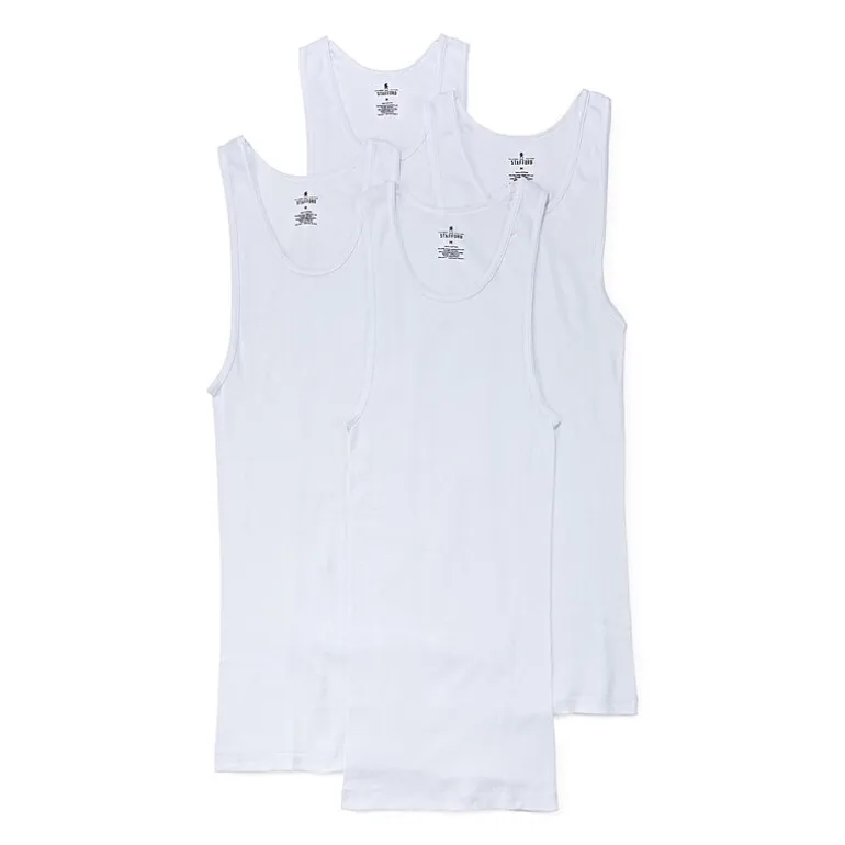 Stafford Ultra Soft Mens Round Neck Sleeveless 4 Pack Big and Tall Tank